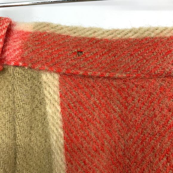 Vintage Wool Skirt Womens XXS Plaid High Waist Red Tan Lined Winter Holiday Fall - Picture 7 of 7